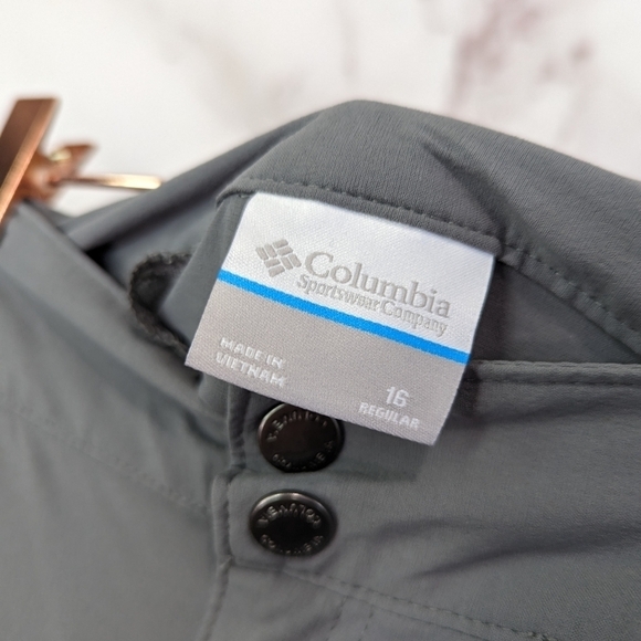 Columbia Pants Womens 16 R Roll Up Convertible Gray Nylon Hiking Camping Commute - Picture 3 of 13